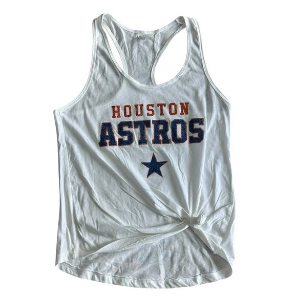 HOUSTON ASTROS Womens Racerback Tank Glitter Vinyl XL - Picture 1 of 6